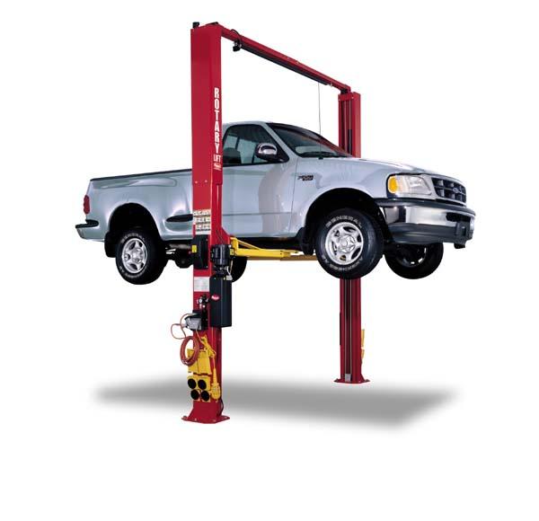 Rotary Two-Post Auto Lift (10,000lbs.-Capacity Symmetric, 2' Extended) - R-SPO10-EH2