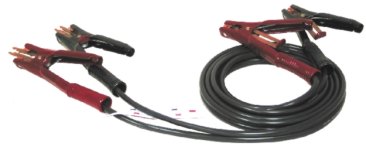 Associated 12' Booster Cable (500-amp, 4 AWG) with adapters - ASO-6157