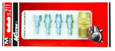 Milton 5 Piece 1/4" NPT "M" Style Coupler Kit - MIL-S-211