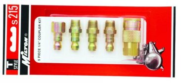 Milton 5 Piece 1/4" NPT "T" Style Coupler Kit - MIL-S-215