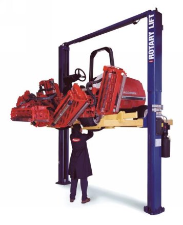 Rotary Two-Post Turf Vehicle Lift (7000lbs.-Capacity Asymmetric, 4' Extended) - R-TLO7-EH4